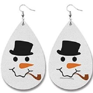 ( 3 for 15 )Leather Earrings Lightweight Leaf Dangle Teardrop Earrings